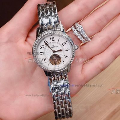 Perfect Replica Jaeger LeCoultre Rendez Vous Stainless Steel Diamond Bezel 33mm Women's Watch